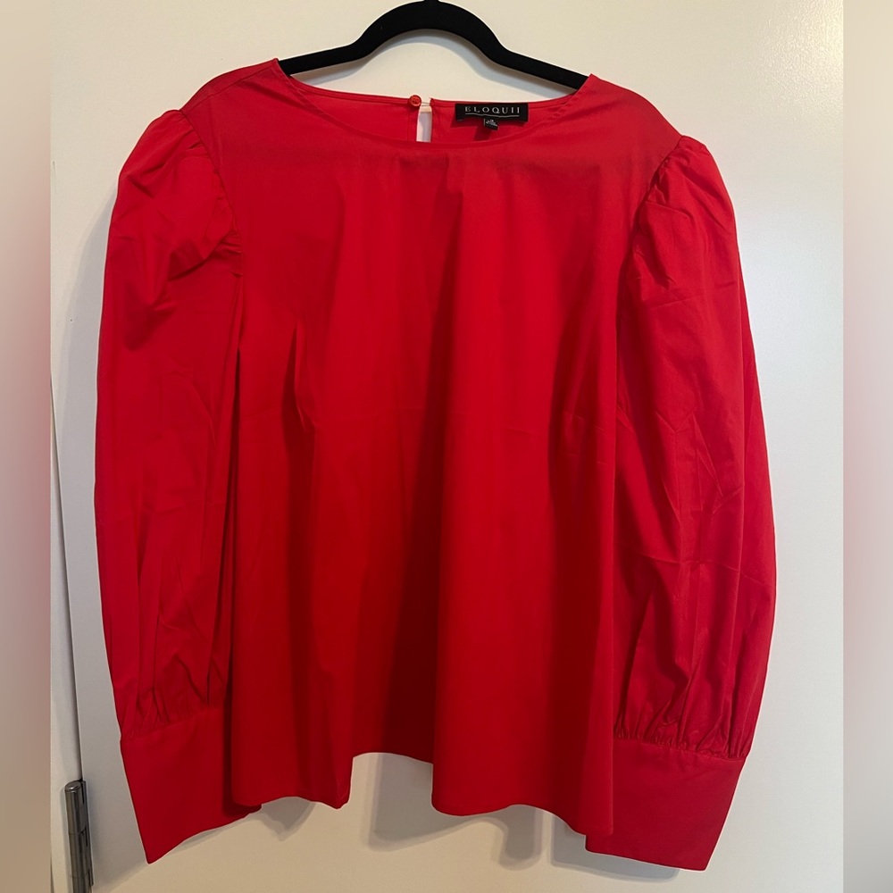 NWT Eloqui Red Longsleeve  Top